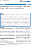 Cover page: Comprehensive comparison of three commercial human whole-exome capture platforms