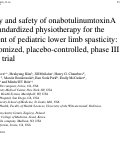 Cover page: Efficacy and safety of onabotulinumtoxinA with standardized physiotherapy for the treatment of pediatric lower limb spasticity: A randomized, placebo-controlled, phase III clinical trial