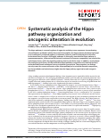 Cover page: Systematic analysis of the Hippo pathway organization and oncogenic alteration in evolution