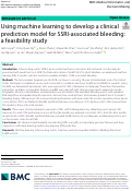 Cover page: Using machine learning to develop a clinical prediction model for SSRI-associated bleeding: a feasibility study.