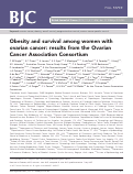 Cover page: Obesity and survival among women with ovarian cancer: results from the Ovarian Cancer Association Consortium
