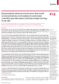 Cover page: Bevacizumab for advanced cervical cancer: final overall survival and adverse event analysis of a randomised, controlled, open-label, phase 3 trial (Gynecologic Oncology Group 240)