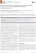 Cover page: Draft Genome Sequence of Salmonella enterica subsp. diarizonae Serovar 61:k:1,5,(7) Strain CRJJGF_00165 (Phylum Gammaproteobacteria)