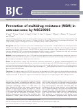 Cover page: Prevention of multidrug resistance (MDR) in osteosarcoma by NSC23925