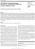 Cover page: The Efficacy of a Computerized Assessment of Medication Adherence in Active Substance Users