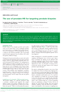 Cover page: The use of prostate MR for targeting prostate biopsies