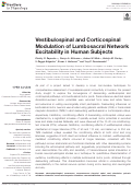 Cover page: Vestibulospinal and Corticospinal Modulation of Lumbosacral Network Excitability in Human Subjects