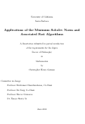 Cover page: Applications of the Minimum Sobolev Norm and Associated Fast Algorithms