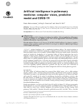Cover page: Artificial intelligence in pulmonary medicine: computer vision, predictive model and COVID-19