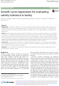 Cover page: Growth curve registration for evaluating salinity tolerance in barley