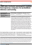 Cover page of CMOS plus stochastic nanomagnets enabling heterogeneous computers for probabilistic inference and learning.