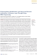 Cover page: Polymorphism Identification and Improved Genome Annotation of Brassica rapa Through Deep RNA Sequencing