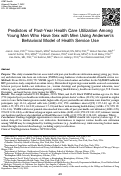 Cover page: Predictors of Past-Year Health Care Utilization Among Young Men Who Have Sex with Men Using Andersens Behavioral Model of Health Service Use.