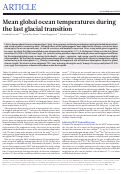 Cover page: Mean global ocean temperatures during the last glacial transition