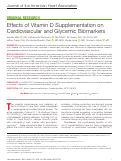 Cover page: Effects of Vitamin D Supplementation on Cardiovascular and Glycemic Biomarkers.