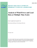 Cover page: Analysis of Wind Power and Load Data at Multiple Time Scales