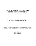 Cover page: Teaching and Testing for Statistical Thinking