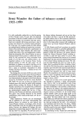 Cover page: Ernst Wynder: the father of tobacco control 1922-1999.