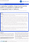 Cover page: Longitudinal Variability of Time-Location/Activity Patterns of Population at Different Ages: A Longitudinal Study in California