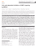Cover page: Cell cycle-dependent inhibition of 53BP1 signaling by BRCA1