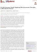 Cover page: It’s the Economy, Stupid: Applying (Micro)economic Principles to Microbiome Science