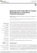 Cover page: Exploring Trait Trade-Offs for Fungal Decomposers in a Southern California Grassland.