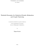 Cover page: Theshold Dynamics for Statistical Density Estimation and Graph Clustering