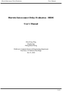 Cover page: Hurwitz Interconnect Delay Evaluation - HIDE: User's Manual