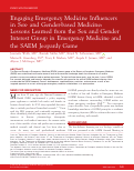 Cover page: Engaging Emergency Medicine Influencers in Sex‐ and Gender‐based Medicine: Lessons Learned from the Sex and Gender Interest Group in Emergency Medicine and the SAEM Jeopardy Game