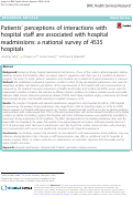 Cover page: Patients’ perceptions of interactions with hospital staff are associated with hospital readmissions: a national survey of 4535 hospitals
