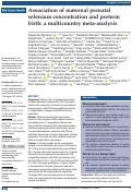 Cover page: Association of maternal prenatal selenium concentration and preterm birth: a multicountry meta-analysis