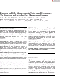 Cover page: Dementia and Falls Management in Underserved Populations: The Cognition and Mobility Care Management Program