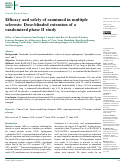 Cover page: Efficacy and safety of ozanimod in multiple sclerosis: Dose-blinded extension of a randomized phase II study