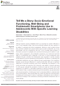 Cover page: Tell Me a Story: Socio-Emotional Functioning, Well-Being and Problematic Smartphone Use in Adolescents With Specific Learning Disabilities.