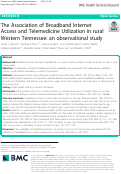 Cover page: The Association of Broadband Internet Access and Telemedicine Utilization in rural Western Tennessee: an observational study
