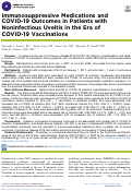 Cover page: Immunosuppressive Medications and COVID-19 Outcomes in Patients with Noninfectious Uveitis in the Era of COVID-19 Vaccinations.