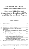 Cover page: Agricultural Soil Carbon Sequestration Offset Programs: Strengths, Difficulties, and Suggestions for Their Potential Use in AB 32's Cap and Trade Program