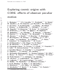 Cover page: Exploring cosmic origins with CORE: Effects of observer peculiar motion