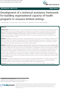 Cover page: Development of a technical assistance framework for building organizational capacity of health programs in resource-limited settings