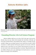 Cover page: Roberta Jaffe, Founding Director, Life Lab Science Program, Co-Founder of Community Agroecology Network
