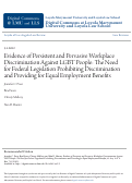 Cover page: Evidence of Persistent and Pervasive Workplace Discrimination Against LGBT People: The Need for Federal Legislation Prohibiting Discrimination and Providing for Equal Employment Benefits
