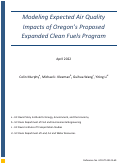 Cover page: Modeling Expected Air Quality Impacts of Oregon’s Proposed Expanded Clean Fuels Program