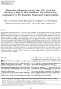 Cover page: Medication Adherence Among Men Who Have Sex with Men at Risk for HIV Infection in the United States: Implications for Pre-Exposure Prophylaxis Implementation