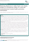 Cover page: Reducing depression in older home care clients: design of a prospective study of a nurse-led interprofessional mental health promotion intervention