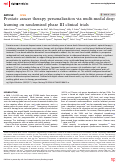 Cover page: Prostate cancer therapy personalization via multi-modal deep learning on randomized phase III clinical trials