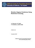 Cover page: Weather Regime Prediction Using Statistical Learning