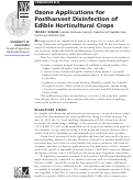 Cover page of Ozone Applications for Postharvest Disinfection of Edible Horticultural Crops
