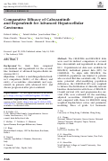 Cover page: Comparative Efficacy of Cabozantinib and Regorafenib for Advanced Hepatocellular Carcinoma