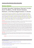 Cover page: Soluble Epoxide Hydrolase Derived Linoleic Acid Oxylipins, Small Vessel Disease Markers, and Neurodegeneration in Stroke