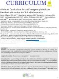 Cover page: A Model Curriculum for an Emergency Medicine Residency Rotation in Clinical Informatics